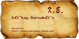 Kókay Barnabás névjegykártya